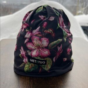 Floral Black Beanie